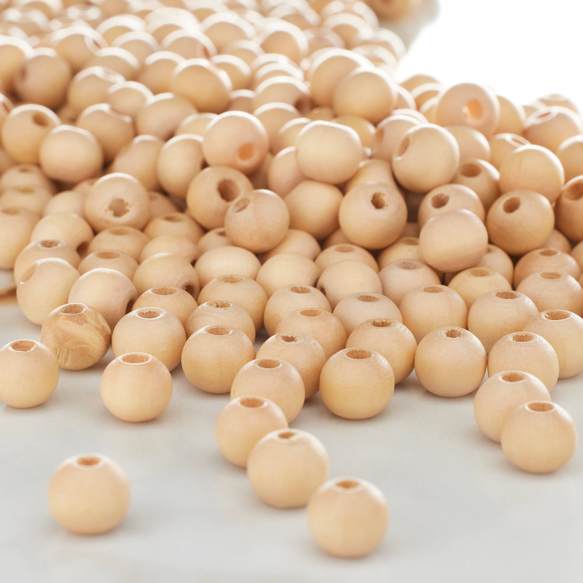 8mm Natural Wood Round Craft Beads by Bead Landing™